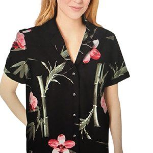 Palm 28 Short Sleeve Hawaiian Aloha Blouse Shirt.